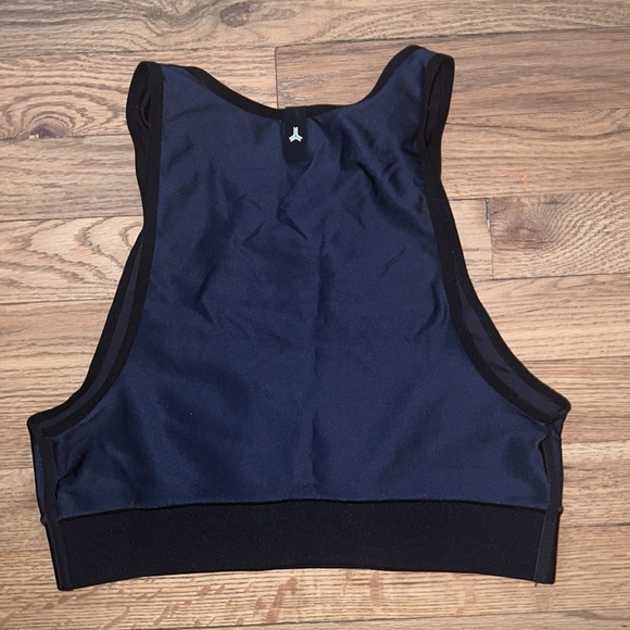 Ultracor Altitude Longline Sports Bra Crop Top Tank Floral Navy Blue Red Size L - Picture 6 of 6